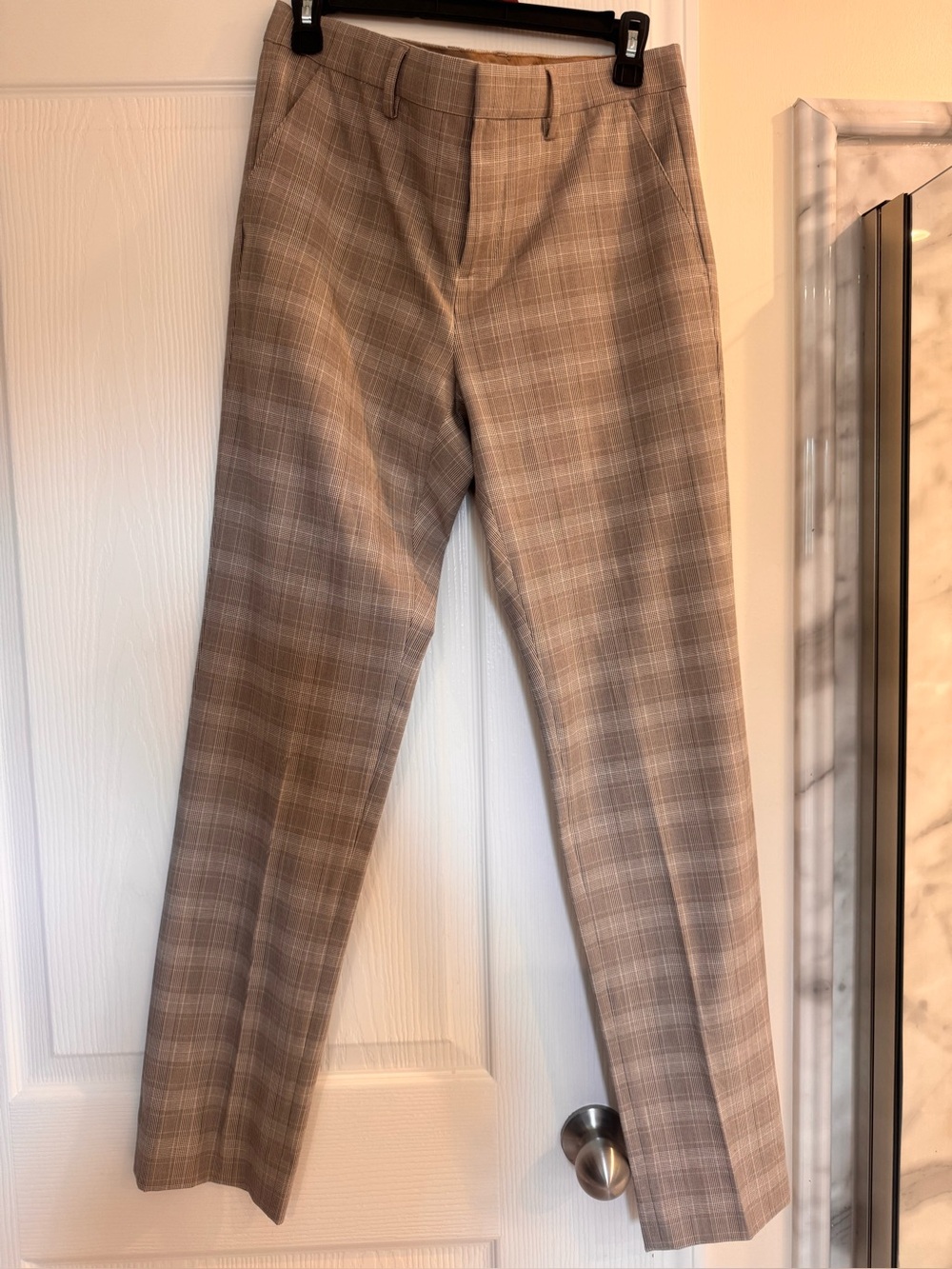 RW&CO. Brown Plaid Men's Dress Pants suit
autumn, slim pants
